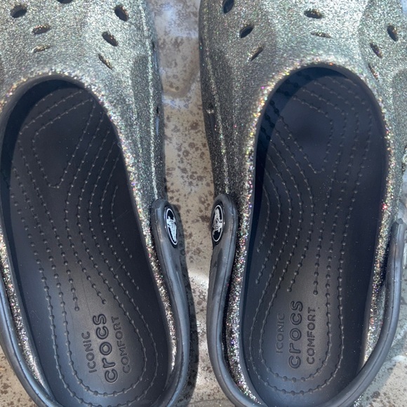 CROCS Kids Glittery Clogs - Silver - Picture 7 of 12